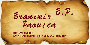 Branimir Paovica vizit kartica